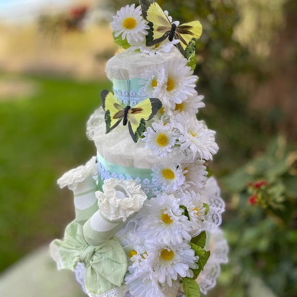 Easter Diaper Cake, Flowers Diaper Cake